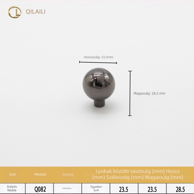 Szekrényajtó fogantyú - francia stílus, cink ötvözet, öntvény die casting, gömbölyű alak, felületi rögzítés