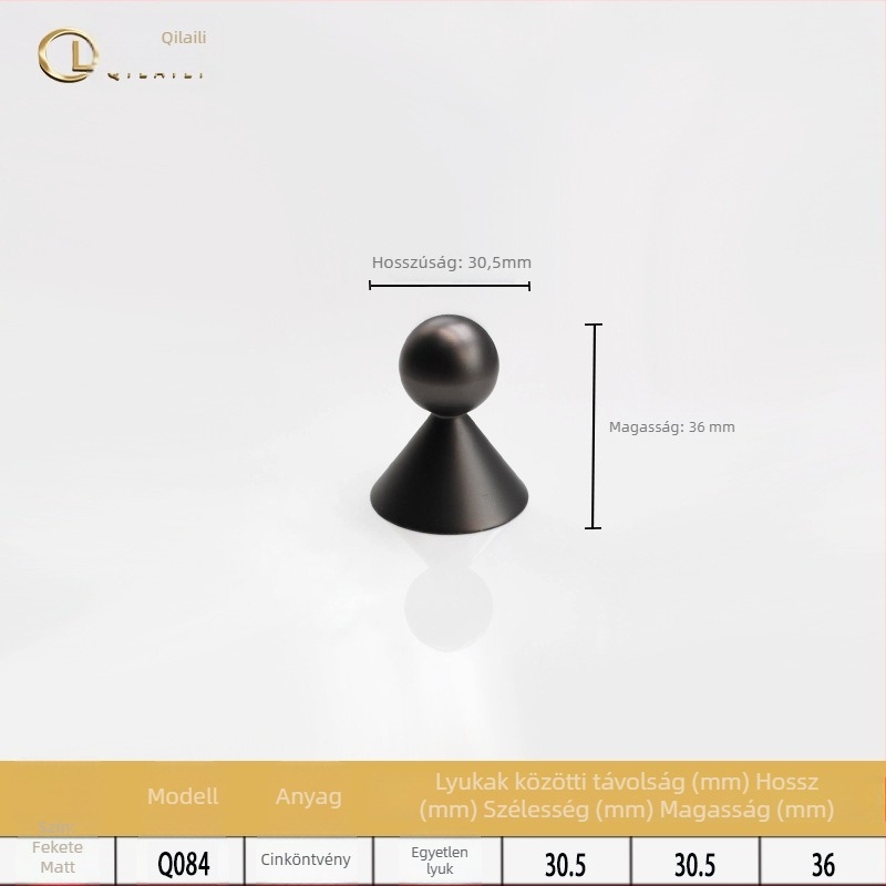 Szekrényajtó fogantyú - francia stílus, cink ötvözet, öntvény die casting, gömbölyű alak, felületi rögzítés
