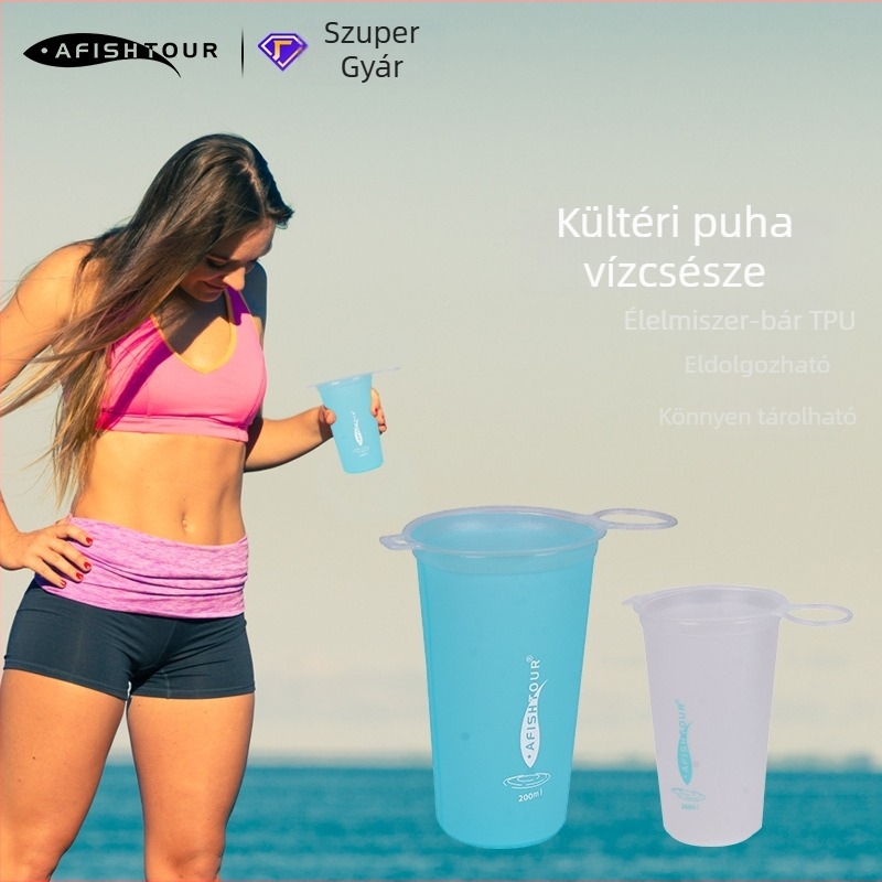 Összecsukható TPU kültéri vízpalack túrázáshoz és kempingezéshez, vízálló anyag