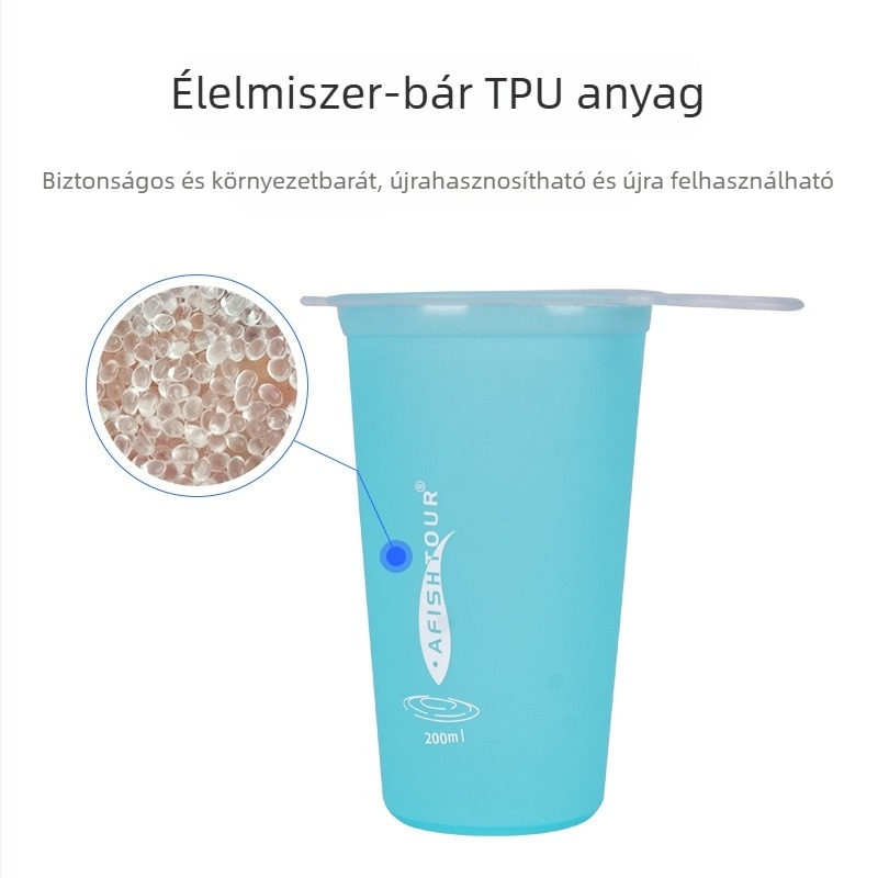 Összecsukható TPU kültéri vízpalack túrázáshoz és kempingezéshez, vízálló anyag
