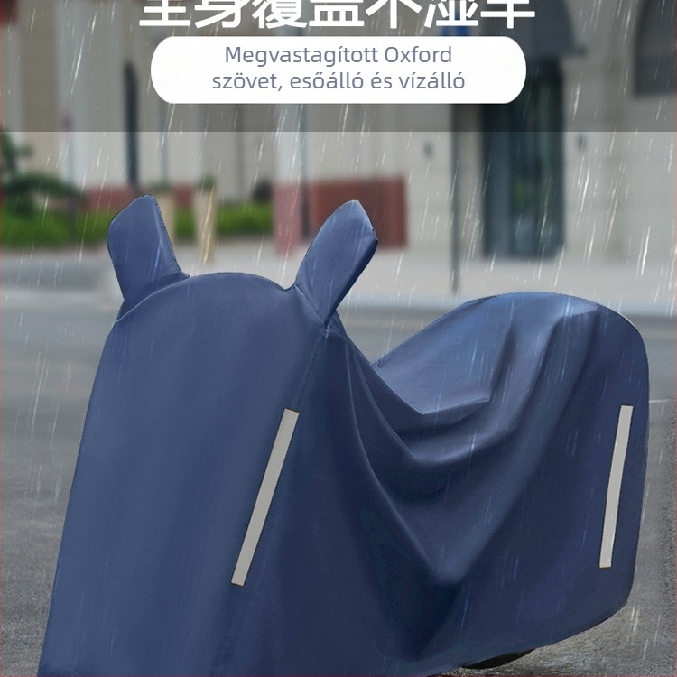 Elektromos jármű esővédő takaró, vastag Oxford vászon, teljes lefedés, napsugárzás elleni védelem, porálló védelem motorkerékpárok és elektromos kétkerekűek számára