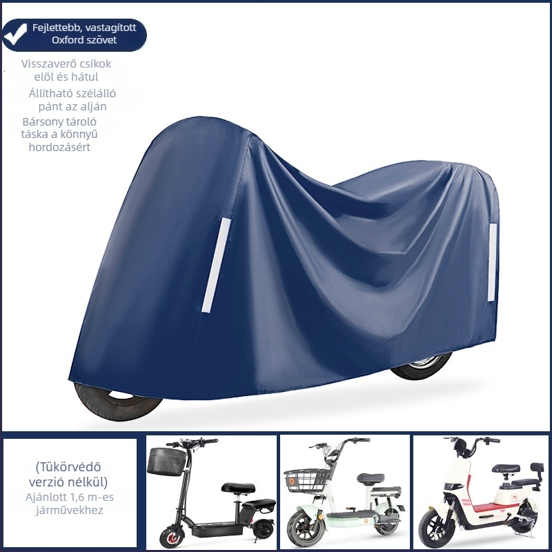 Elektromos jármű esővédő takaró, vastag Oxford vászon, teljes lefedés, napsugárzás elleni védelem, porálló védelem motorkerékpárok és elektromos kétkerekűek számára