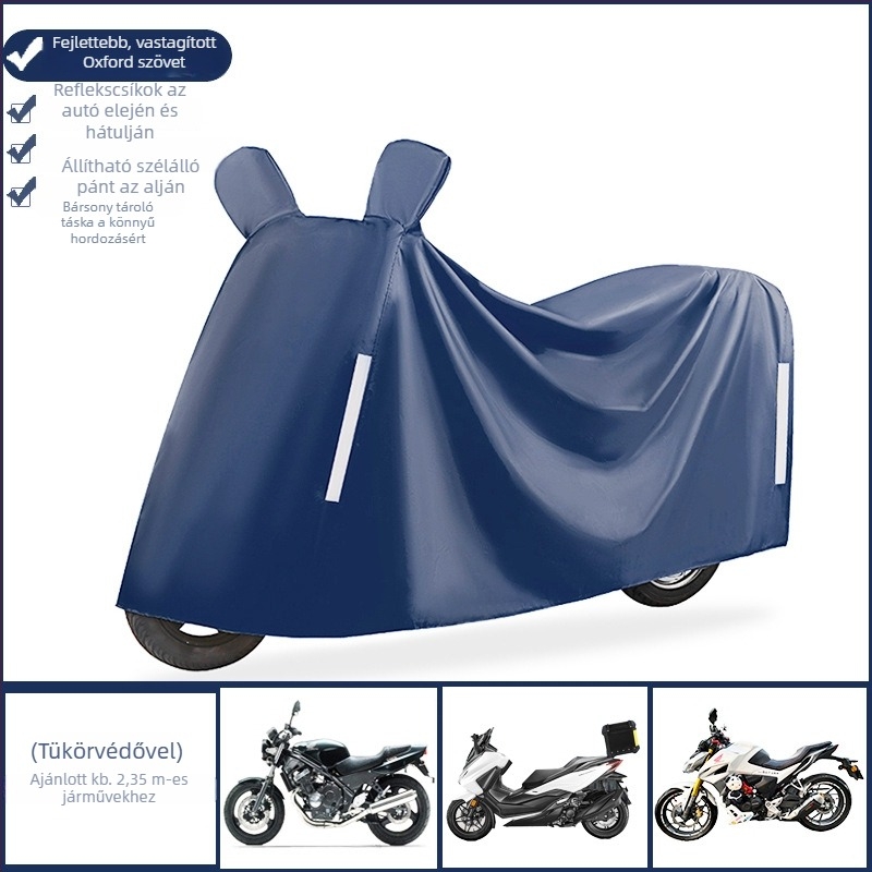 Elektromos jármű esővédő takaró, vastag Oxford vászon, teljes lefedés, napsugárzás elleni védelem, porálló védelem motorkerékpárok és elektromos kétkerekűek számára