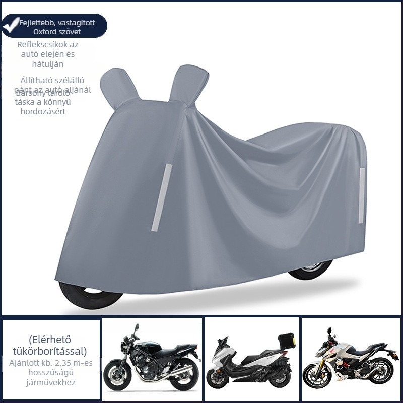 Elektromos jármű esővédő takaró, vastag Oxford vászon, teljes lefedés, napsugárzás elleni védelem, porálló védelem motorkerékpárok és elektromos kétkerekűek számára