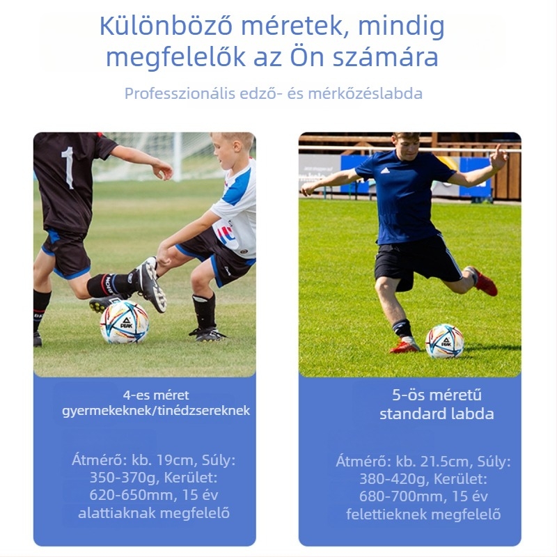 Peak gyerekeknek szánt futball-labda, méret 4 és 5 – edzőlabda általános iskolásoknak és fiataloknak