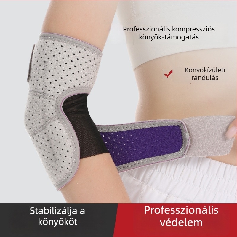 Szakmai sport könyökvédők, állíthatók és lélegzők; alkalmasak teniszre, kosárlabdára és röplabdára; melegek ősz-télre; univerzális méret