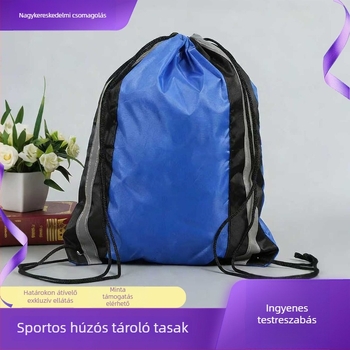 Húzózsinóros cipő tároló táska – testreszabható anyag; logónyomás elérhető hőtranszferrel vagy szitanyomással.