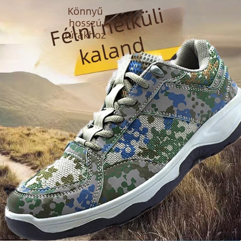 Uniszex hálós felsőrészű futócipő felnőtteknek, kültéri edzőcipő katonai stílusban, kód 9007