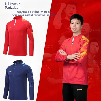 Asztalitenisz hosszú ujjú dzseki, uniszex, poliészter keverék, poliészter bélés, egész éves használatra
