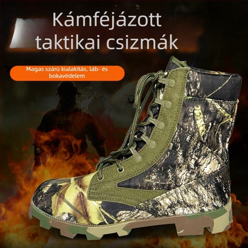Álcázott magas szárú kültéri taktikai bakancsok felnőtteknek, uniszex, sivatag és dzsungel stílusú