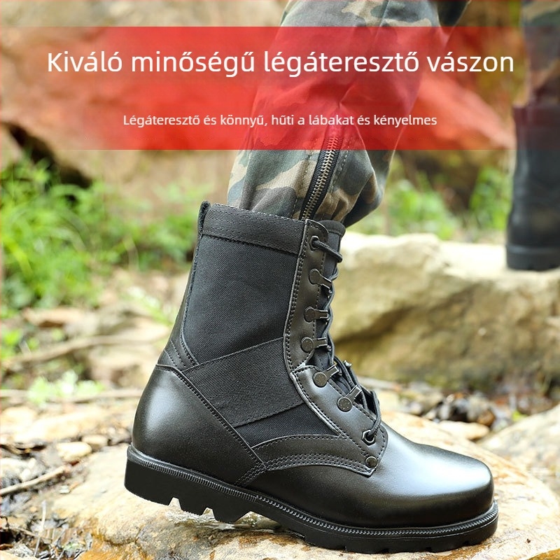 Vízálló magas szárú katonai edzőcipő, uniszex, felnőtteknek, túrázásra és kempingezéshez