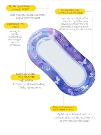 PVC-ből készült felfújható úszóágy medencéhez – pihenés medencés bulikhoz