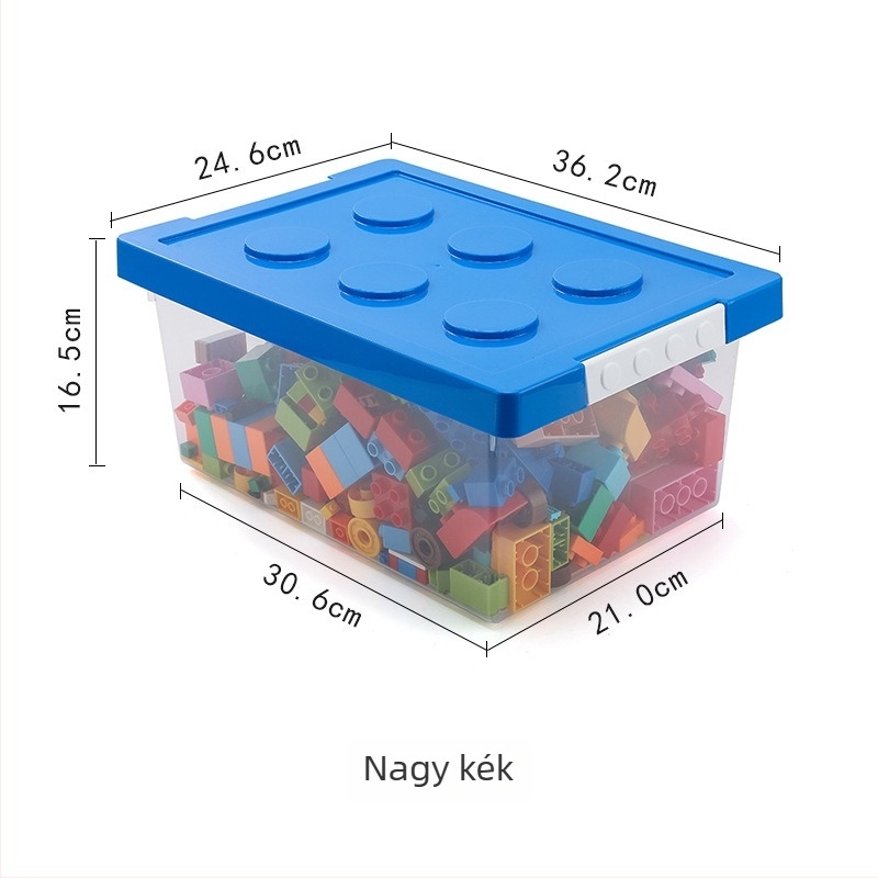 PP műanyag tároló doboz fedéllel, modell PZS-0828, kapacitás 30, porálló, alkalmas játékokra, távirányítókra és újságokra