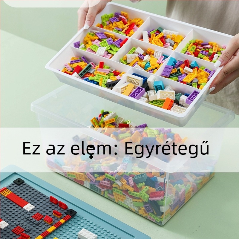 PP műanyag tároló doboz fedéllel, modell PZS-0828, kapacitás 30, porálló, alkalmas játékokra, távirányítókra és újságokra