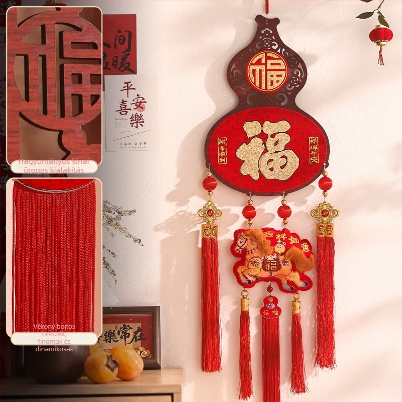 Bejárati ajtóhoz való függő dísz – 2026 a Ló éve, Tavaszi Fesztivál, Feixunfei plüss anyag, FXF217211