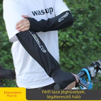 Férfi laza, lélegző UV-védett Ice Silk karvédők kerékpározáshoz, kültéri használatra