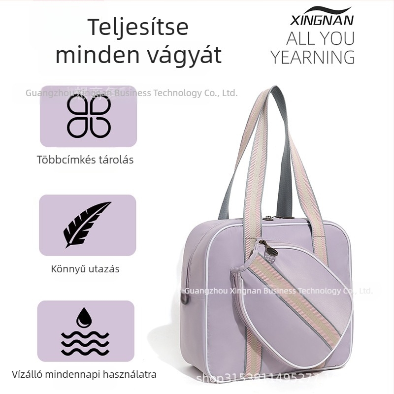 Női tenisztáska 2025 – új speciális borító, külső vállöv, nagy kapacitású sporttáska badminton/tenisz/pickleball számára, Oxford anyag, testreszabható, XINGNAN/Row South