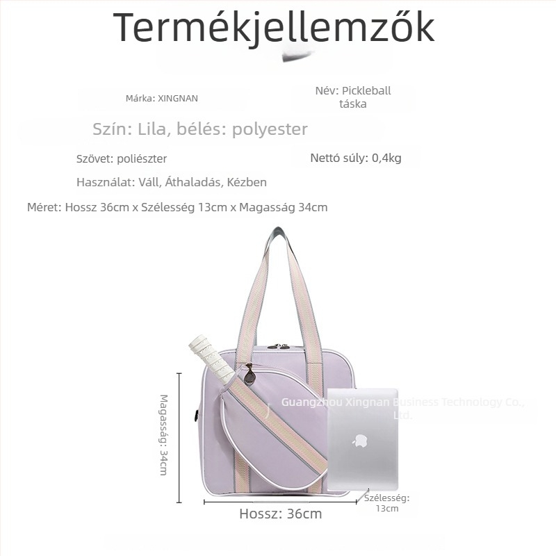 Női tenisztáska 2025 – új speciális borító, külső vállöv, nagy kapacitású sporttáska badminton/tenisz/pickleball számára, Oxford anyag, testreszabható, XINGNAN/Row South