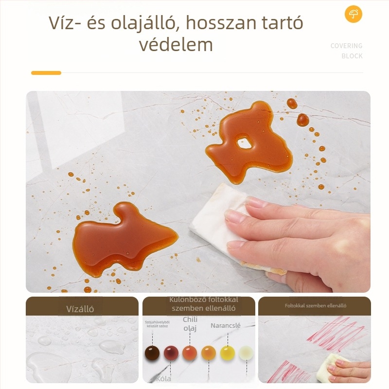 Konyhai olajálló öntapadós falmatrica, tűz- és hőálló, vízálló, vastított kivitel, falra ragasztható