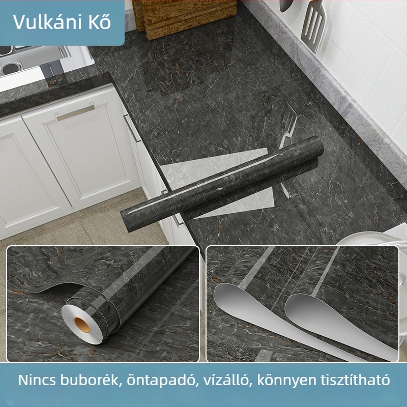 Konyhai olajálló öntapadós falmatrica, tűz- és hőálló, vízálló, vastított kivitel, falra ragasztható