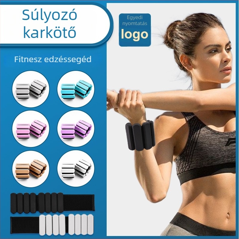 Silikon súlytartó karkötő, leválasztható 2 lb, uniszex fitnesz kiegészítő – téglalap alakú