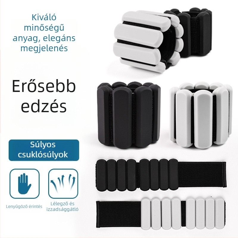 Silikon súlytartó karkötő, leválasztható 2 lb, uniszex fitnesz kiegészítő – téglalap alakú