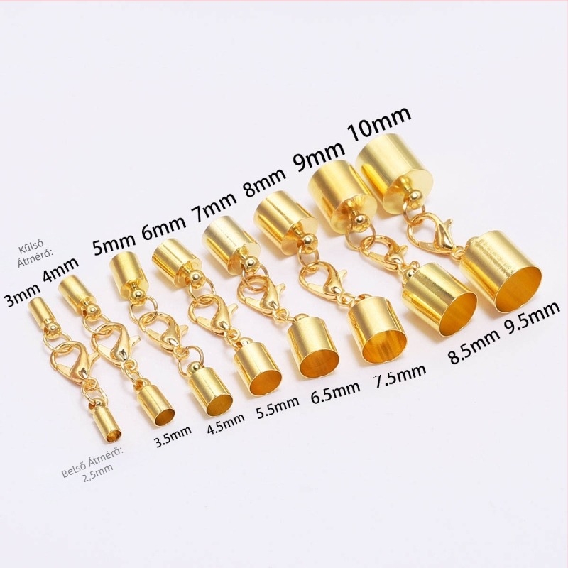 DIY ékszerkiegészítők: homárcsat, nyaklánc csat, karkötő csat, bőr zsinór csat | Vas | Elektroplattolás | AC0342 | Márka: YouYoungDifferent