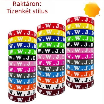 Silikon karkötő, nyomtatott What Would Jesus Do, uniszex, kör alakú, logó nyomtatás