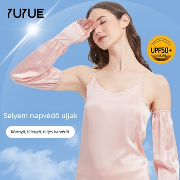 Kültéri UV-védelmet nyújtó selyemkarvédők — 100% selyem, vékony, laza szabású nőknek