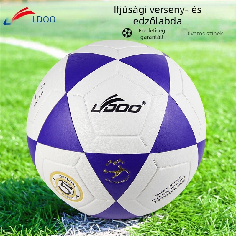 PVC futball méret 5 iskolai edzésekhez és mérkőzésekhez, varrat nélküli, ragasztott varrat