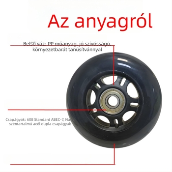 64 mm PU kerekek görkorcsolyákhoz felnőttek és gyerekek számára, kopásálló, csendes