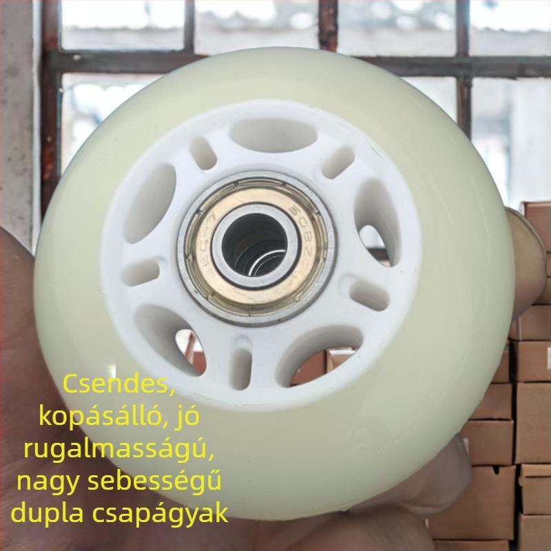 64 mm PU kerekek görkorcsolyákhoz felnőttek és gyerekek számára, kopásálló, csendes