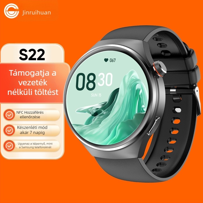 S22 okosóra AMOLED érintőképernyővel, szívritmus és SpO2 monitorozás, alvásfigyelés, hosszú akkumulátor-élettartam