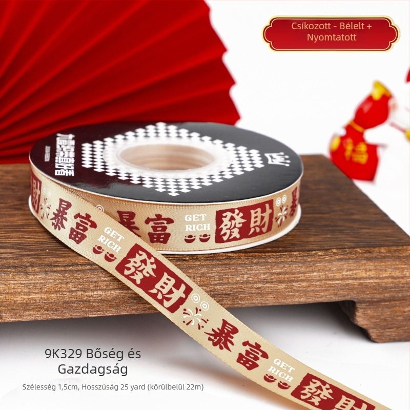 Jiuxia Ribbon – Poliészter, DIY forró bélyegzés, kínai stílus, tavaszi ünnepi dekoráció, ajándékcsomagolás