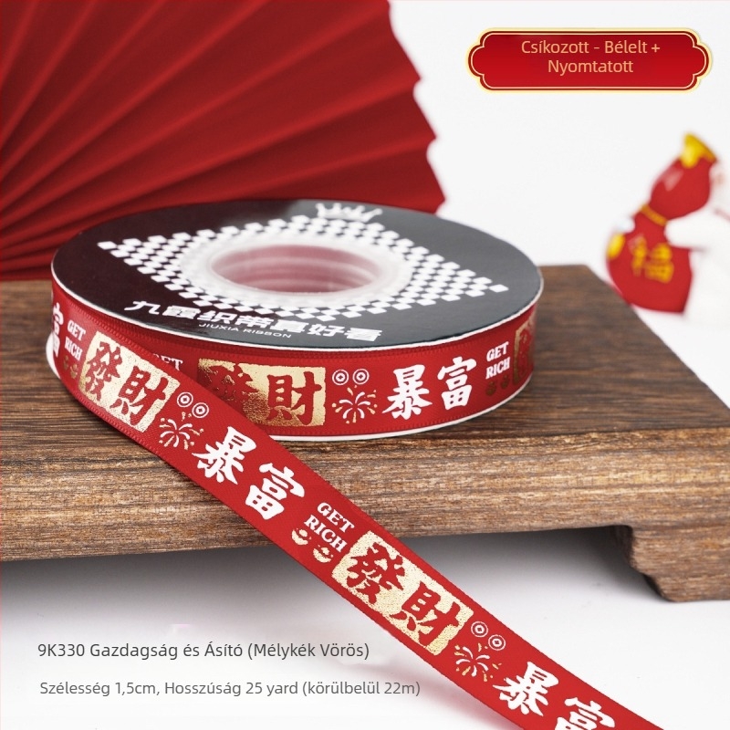 Jiuxia Ribbon – Poliészter, DIY forró bélyegzés, kínai stílus, tavaszi ünnepi dekoráció, ajándékcsomagolás