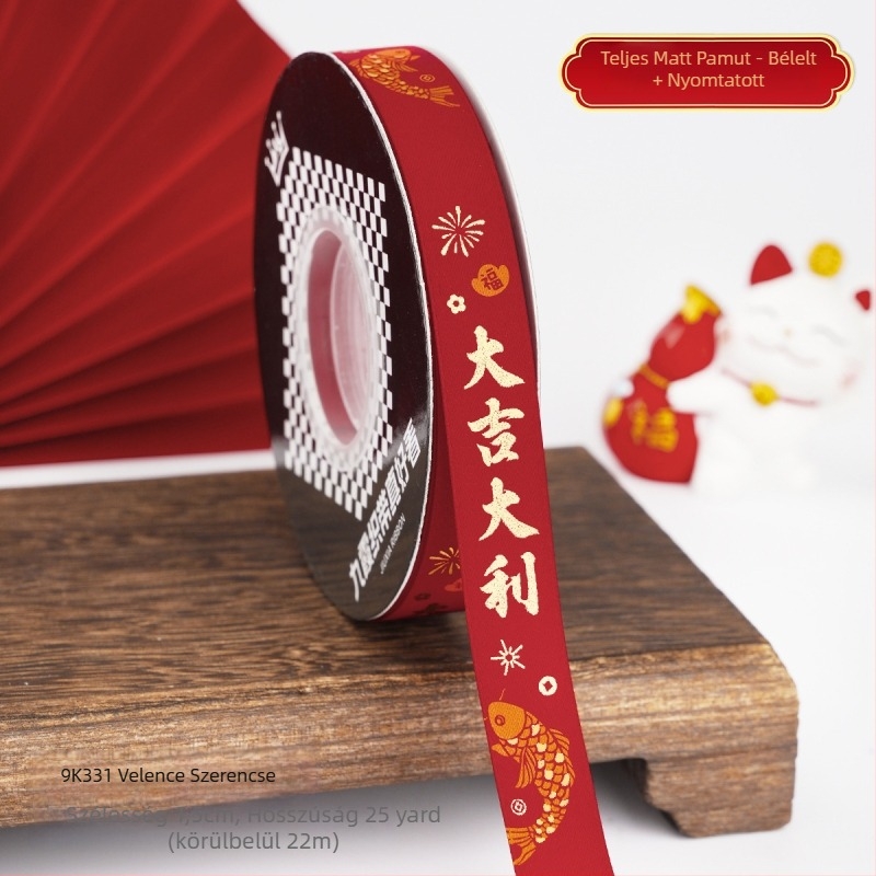 Jiuxia Ribbon – Poliészter, DIY forró bélyegzés, kínai stílus, tavaszi ünnepi dekoráció, ajándékcsomagolás