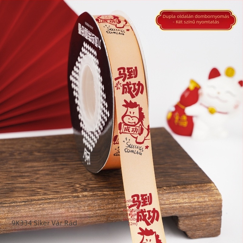 Jiuxia Ribbon – Poliészter, DIY forró bélyegzés, kínai stílus, tavaszi ünnepi dekoráció, ajándékcsomagolás