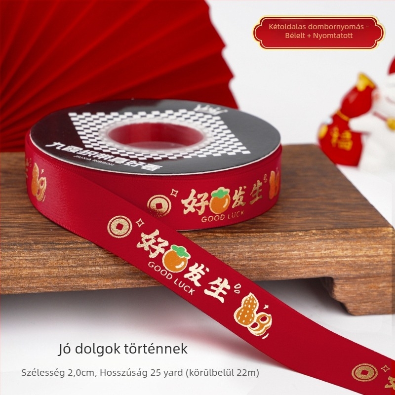 Jiuxia Ribbon – Poliészter, DIY forró bélyegzés, kínai stílus, tavaszi ünnepi dekoráció, ajándékcsomagolás