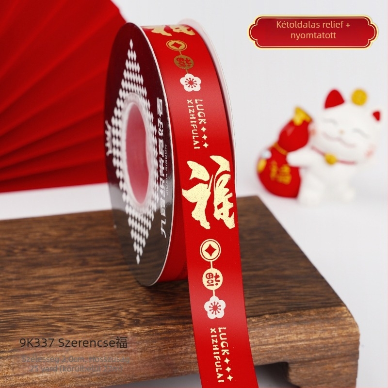 Jiuxia Ribbon – Poliészter, DIY forró bélyegzés, kínai stílus, tavaszi ünnepi dekoráció, ajándékcsomagolás