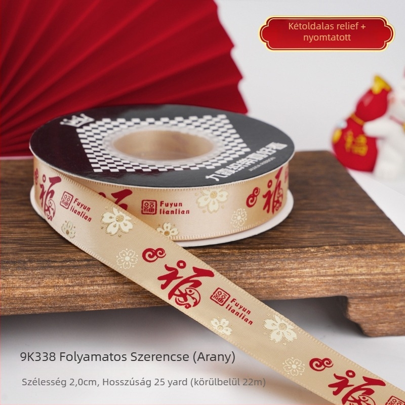 Jiuxia Ribbon – Poliészter, DIY forró bélyegzés, kínai stílus, tavaszi ünnepi dekoráció, ajándékcsomagolás