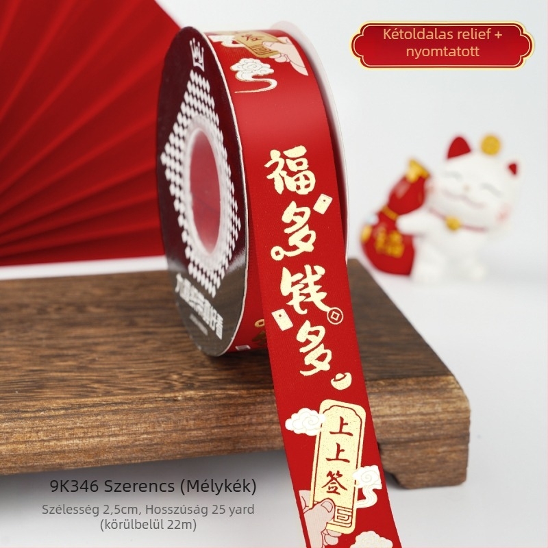 Jiuxia Ribbon – Poliészter, DIY forró bélyegzés, kínai stílus, tavaszi ünnepi dekoráció, ajándékcsomagolás