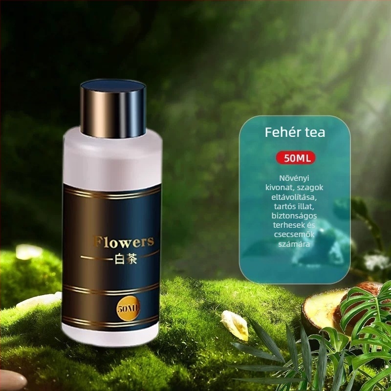 Autó aromaterápiás dísze Jasmine illattal, ABS test, 50–100 ml, automatikus spray, illat több mint 90 napig tart