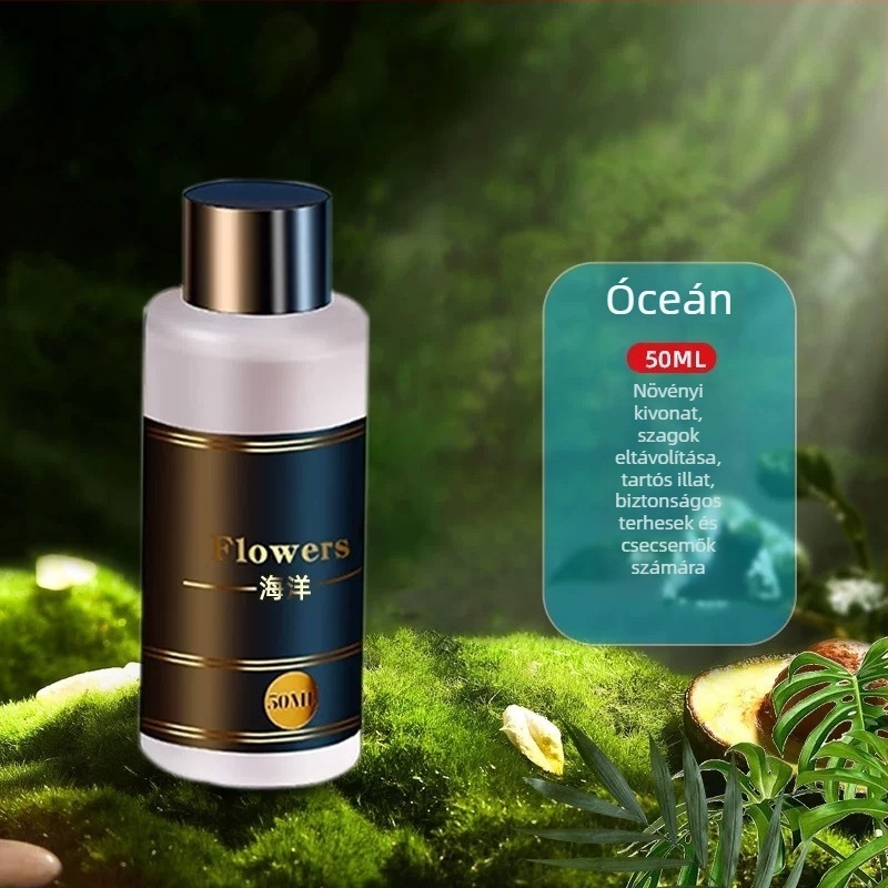 Autó aromaterápiás dísze Jasmine illattal, ABS test, 50–100 ml, automatikus spray, illat több mint 90 napig tart