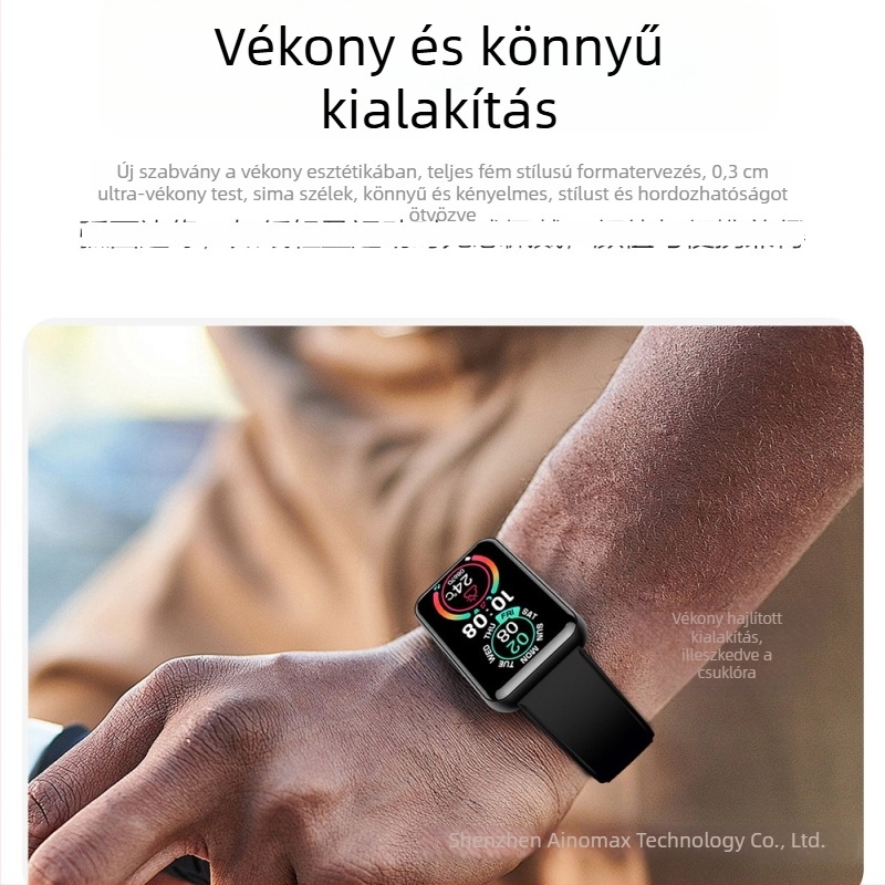 M10 okos karkötő Bluetooth-hívásokkal, pulzusméréssel, alvásfigyeléssel és lépésszámlálóval – teljes érintőképernyő