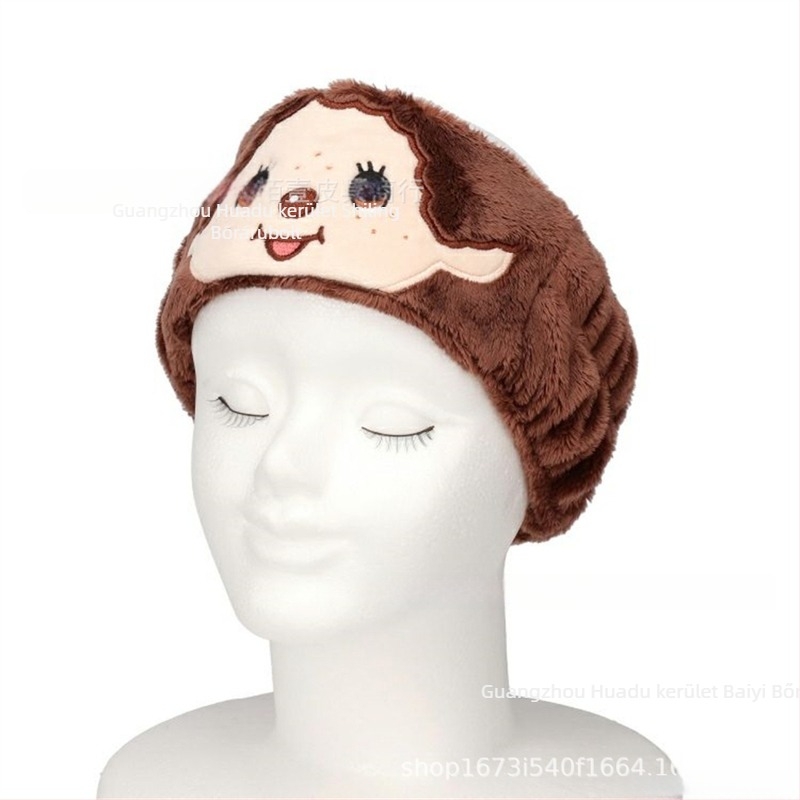 Japán stílusú Monchhichi plüss hajpánt nyuszifüllel és masnival, lányoknak, arcmosásra, sminkhez és sporthoz