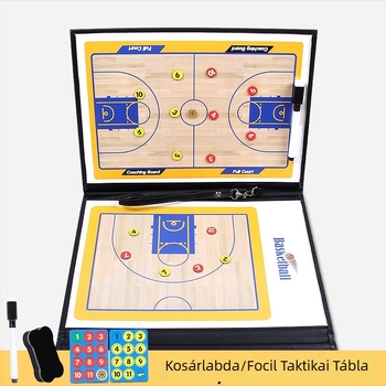 Kosárlabda és futball taktikai tábla – PVC mágneses összecsukható edző tábla, 2,5x, 30 db