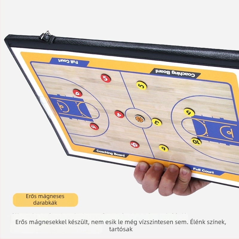 Kosárlabda és futball taktikai tábla – PVC mágneses összecsukható edző tábla, 2,5x, 30 db