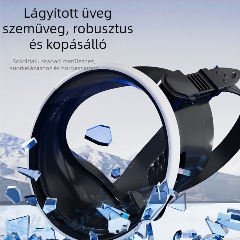 Nagy keretes búvármaszk, tükrös lencsékkel, szilikon anyagból, felnőtteknek, univerzális illeszkedés
