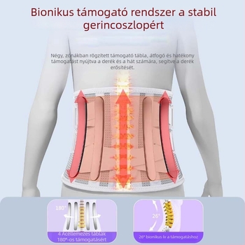 Lélegző derék-támasztó öv sporthoz, lumbális támasztással, alkalmas hosszú ülésre és állásra