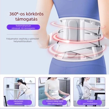 Lélegző derék-támasztó öv sporthoz, lumbális támasztással, alkalmas hosszú ülésre és állásra
